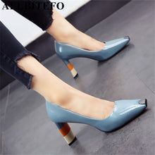 Load image into Gallery viewer, Allbitefo Colored Heel Fashion Women Pumps
