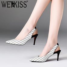 Load image into Gallery viewer, Wetkiss Genuine Leather Stripe Women Pumps