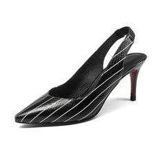 Load image into Gallery viewer, Wetkiss Genuine Leather Stripe Women Pumps