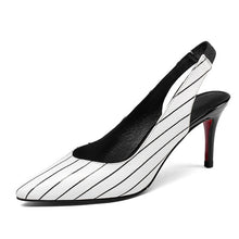 Load image into Gallery viewer, Wetkiss Genuine Leather Stripe Women Pumps